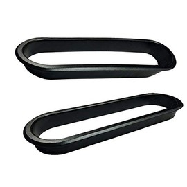 Large Plastic Oval Desk Grommet - 10 Piece - Black
