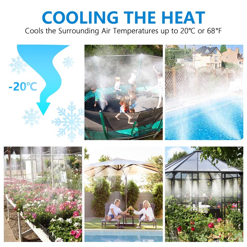 POCKET PANDA Misters for Outside Patio with Hose Timer,Misting System