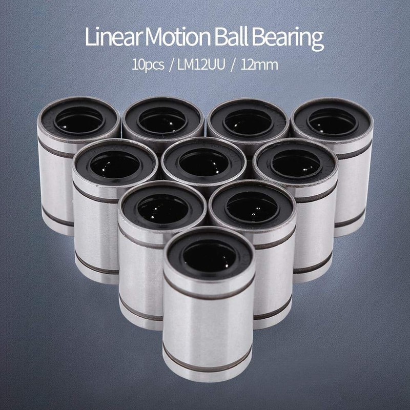 Akozon LM12UU Linear Motion Bearing, 10 Pieces Linear Motion Ball