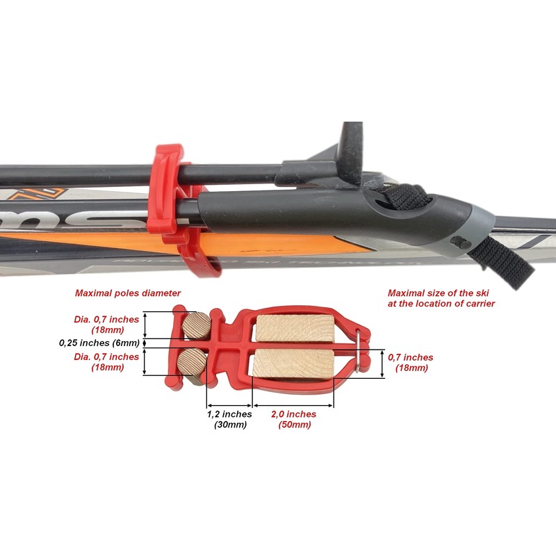 Bagdent Cross Country Skis and Poles Holder – 1 Pair,
