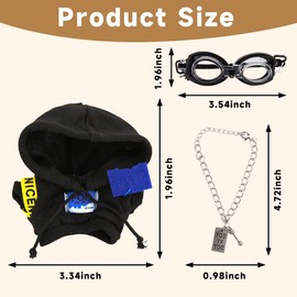 17cm Dolls Clothes Set, 3 Piece Set Outfits for 6.7inch Doll Suit, Handcrafted Stylish Doll Clothes Goggles & Necklace Accessories