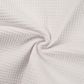 100% Cotton Waffle Honeycomb Pique Fabric Material Optical White, 1Mtr 140cm x 100cm