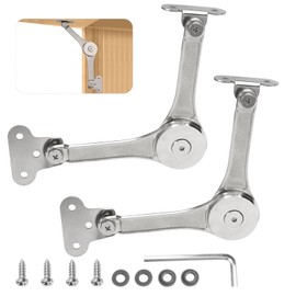 Pack of 2 flap holders with lock, stop at any angle, flap holder for furniture, flap fitting with screws and Allen key for doors, kitchen cabinets, wooden boxes, folding beds