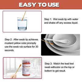 AAwipes AAwipes Lead Test Swab Kit (80 Pcs Rapid Home Testing Swabs, 30-Second Results Dip in Water). Home Use, Painted, Dishes, Toys, Jewelry, Metal, Ceramics, Wood (LS80)