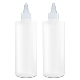 BRIGHTFROM Twist Top Applicator Bottles, Squeeze 8 OZ Empty Plastic Bottles, Refillable, Open/Close Nozzle - Hair Coloring/Multi Purpose (Pack of 2)