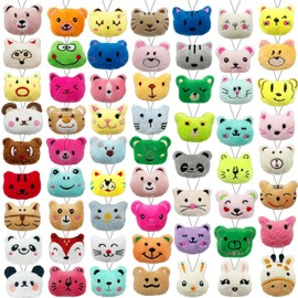 XIPEGPA - Juego de 60 juguetes de peluche de animales pequeños, llavero de peluche para regalos de fiesta, llavero para bolsa de regalo, regalo de huevos de Pascua, carnaval, fiesta de cumpleaños,