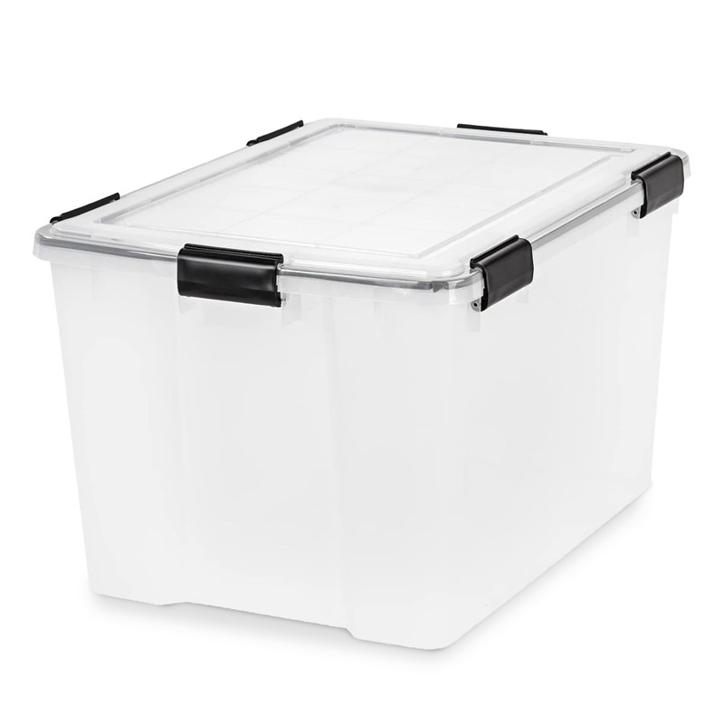 IRIS USA WeatherPro 74 Qt Storage Bins with Lids, 2