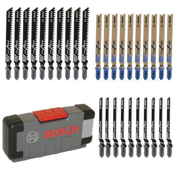 Bosch 2607010903 Jigsaw Blade-Set"Tough Box" with Single Lug Shank 30 Pcs