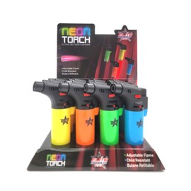 Elite Brands USA Angled Jet Flame Torch Lighters, Bulk Pack of 12, Windproof Butane Refillable Upgrade, Ideal as Camping Cooking Hiking Hunting Melting Blow Torch