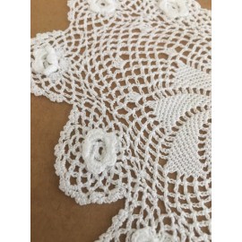 Handmade Crochet Doilies Heart Shape 12 Pieces