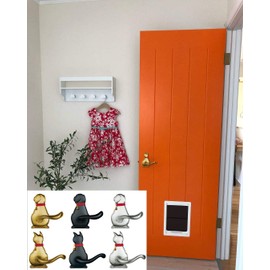 Nagasawa Animal Door Lever (Dog Model, Black) for Dog Lovers Woof” (Dog) Model