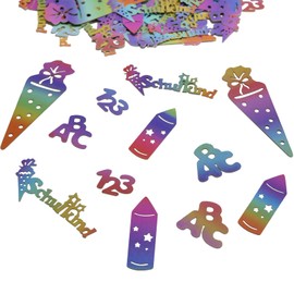 Pack of 100 Decorative Confetti Colourful Table Decoration for Boys and Girls Confetti for First Day of School Decoration for School Child Decoration for School Party