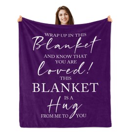 Butonus Get Well Gifts for Women After Surgery, Birthday Gifts for Women, Thinking of You Gifts for Women, Inspirational Encouragement Healing Gifts for Women, Purple Hug Blanket 60"X50"