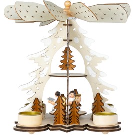 Sikora P27 Tea Light Wooden Christmas Pyramid with Angels Height 26 cm
