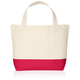 Printstar TWT Canvas Two-Tone Tote S 00780-TWT_S, Natural × Hot Pink