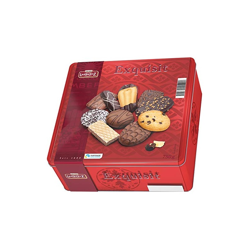 Lambertz Holiday Cookie Assortment - Exquisite Red Tin With 10