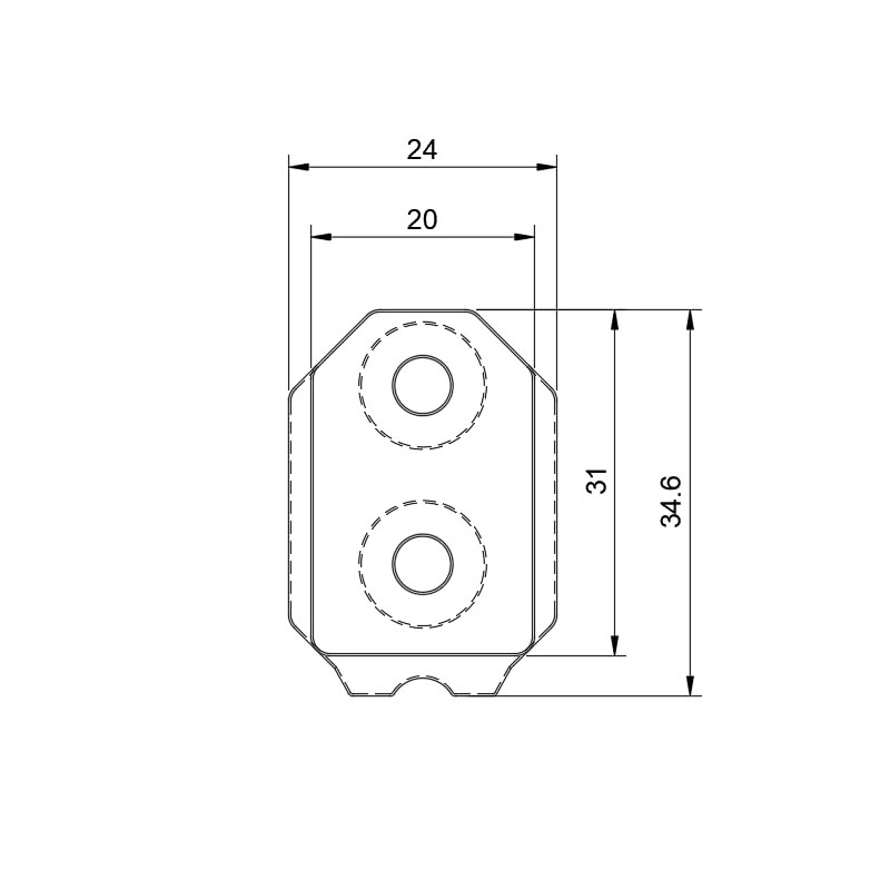 Male Hardware Compatible with Tajima Sef Series, Komeron Aluminum Fixed
