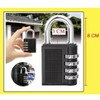 4 Pcs Combination Padlock, Heavy Duty Metal Padlock for Gym
