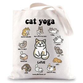G2TUP Cat Yoga Tote Bag Cat Yoga Gifts Yoga Lover Shopping Bag Yoga Instructor Gift Cat Yoga Merchandise (Cat yoga CA)