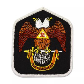 32nd Degree Eagle Embroidered Masonic Patch - [Black, Brown & Yellow][3'' Tall]