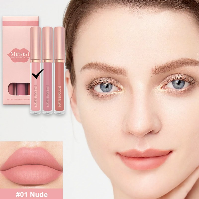 Nude Matte Lipstick Set, Lip Gloss Sets Liquid Lipsticks Long