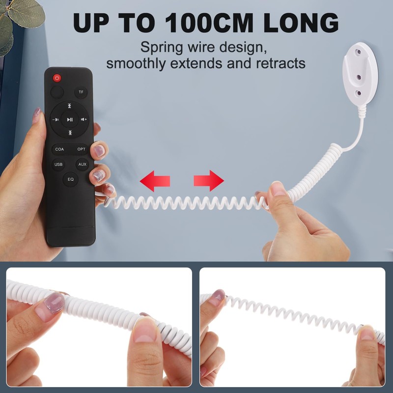 NUOBESTY Wall Mount Remote Control Holder – Retractable Storage Organiser