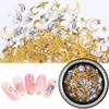 SILPECWEE 6 Boxes 3d Nail Rhinestones And Studs Gold Nail