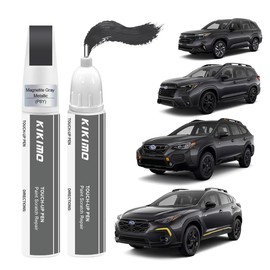 KIKIMO for Subaru Touch Up Paint(Magnetite Gray Metallic(P8Y)), Car Paint Repair Kit for Subaru, 2 In 1 Scratches Repair with Pen Tip and Brush, Color-Matched for Quick & Easy Fix