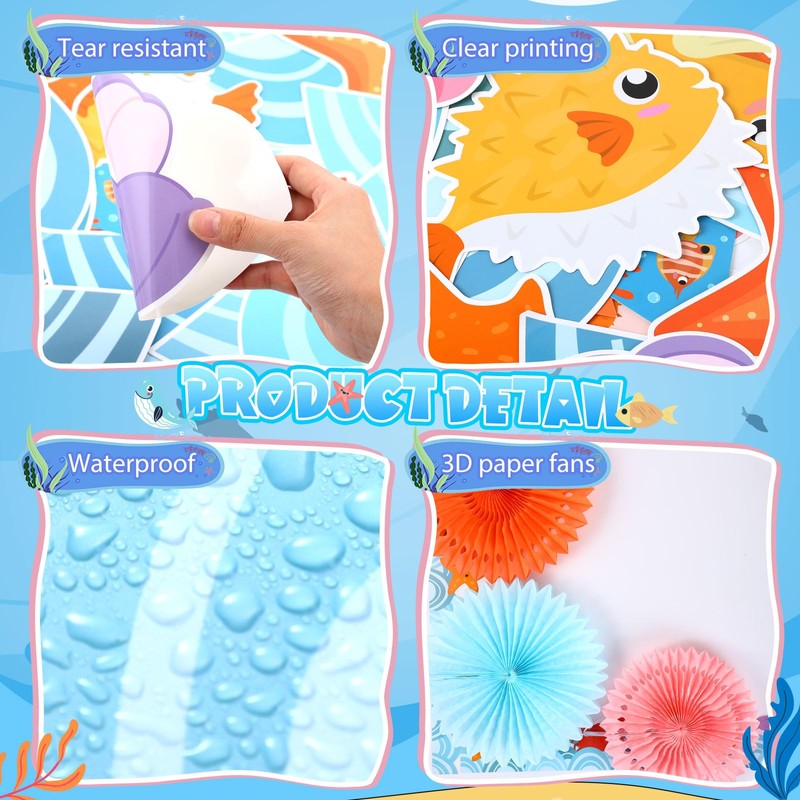 Eersida Spring Easter Bulletin Board Decorations with Paper Fans 3D