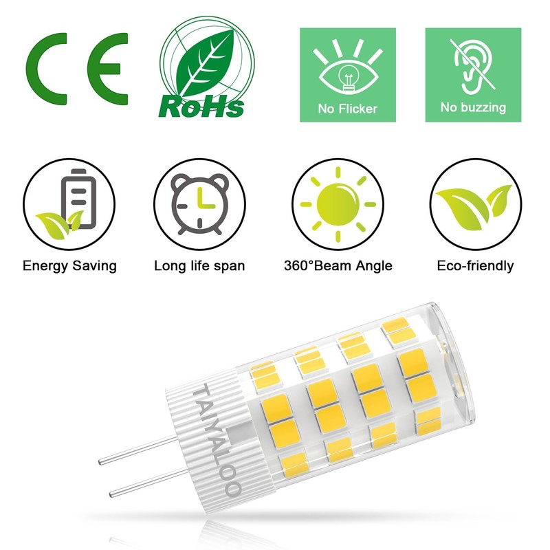 TAIYALOO G4 LED Bulb 5W 4000K Natural White 12V AC/DC