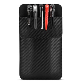 Leather Pocket Protector for Men: A Multi Purpose pocket protectors for shirts - Carbon Fiber Pattern Pocket Protector for Lab Coats | Pocket Pen Holder Accommodates Work Tools Such as Pens