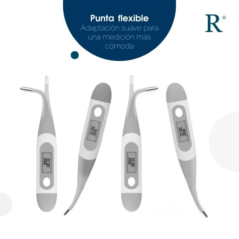 Termómetro Digital Punta Flexible Lectura Rápida, Cómodo De Máxima Precisión