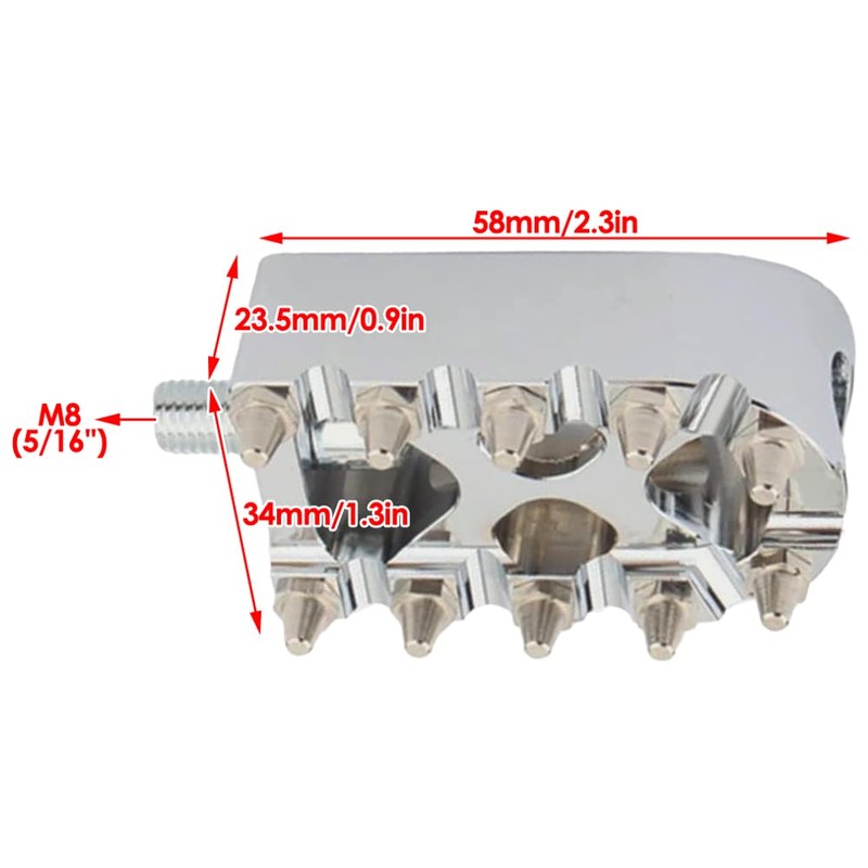 RAGBUSCLE Anti Slip Motorcycle Silver Rivets Shifter Pegs, Motorcycle Gear