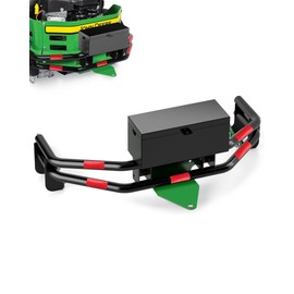Zero Turn Lawn Mower One-Piece Rear Bumper Hitch with Toolbox for John Deere Z235 Z255 Z335E Z335M Z345M Z345R Z355E Z375R BM2448 ZTrak, Upgrade Heavy Duty Towing Bumper Hitches and Storage Box