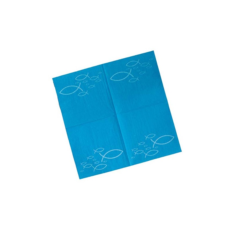 20 Napkins Fish Ichthys 33 x 33 cm Turquoise Light