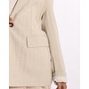 EELOTILE Womens Linen Blazer Shawl Collar Casual Office Jacket Single