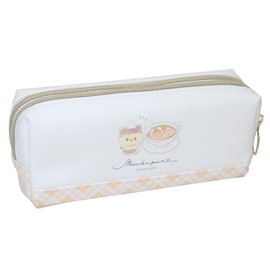Kamio Japan Pencil Case, Pen Case, Elementary School Students, Box Type, For Girls, Mochi and Squishy Tea Time, Twin Zipper, blue, Casual