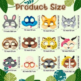 Andi Cppss Animals Police Officer Felt Mask - 12PCS Bunny Fox Rabbit Police Officer Felt Mask Children Zoo Character Cosplay Party Masks Birthday Dress Up Party Supplies for Boys and Girls Role Play