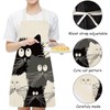 Unisex Apron Cute Cat Cartoon Apron for Women Men Working