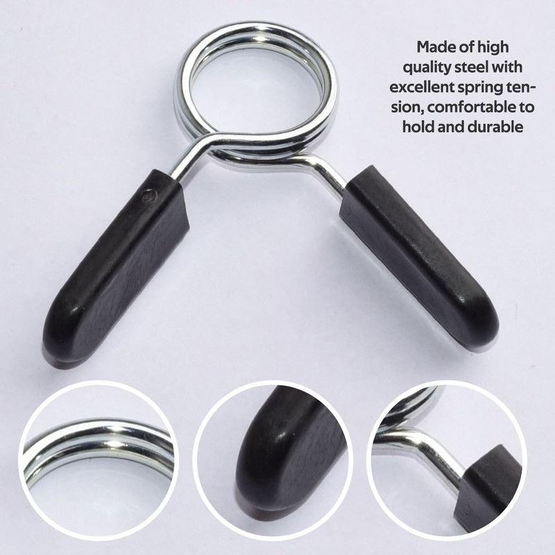 CLKE 4 x Spring Clips for Dumbbells, Bar Clips, Clamp