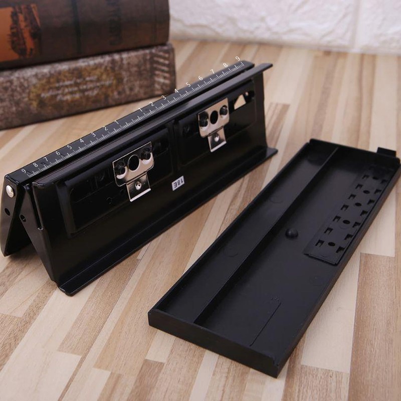 Adjustable 6 Hole Hole Punch, Metal Hole Punch Binder Puncher,