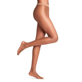 FALKE Women's Invisible Deluxe 8 Denier Tights Ultra Transparent Matt Tear-Resistant Pressure-free Comfort Waistband Fine Stitching on the Toe Fine Soft Sustainable Material Pack of 1, Brown (Hazel