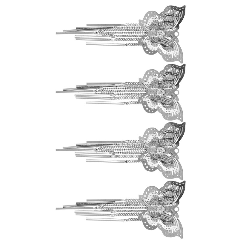 4Pcs Butterfly Tassel Shoes Buckle Ladies Boots Decorative Flower Claw