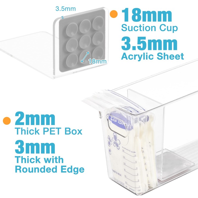 Ugotfeels Breastmilk Storage Container with L Shaped Separator Boards, Dividers