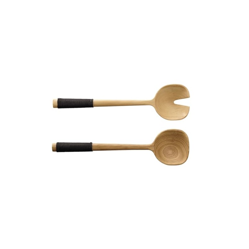 ASA Selection Salad Servers with Black Nylon Handle Wood L