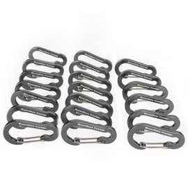 Boundless Voyage Aluminum Locking Carabiner Keychain D-Ring Clip Hook for Small Items and Bottles Backpacking Tools Hanging Buckle (Gray 20pcs)