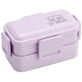 Skater PFLW4AG 2-Tier Lunch Box, 20.3 fl oz (600 ml), For Women, Antibacterial, Fluffy, Domed Lid, Made in Japan, Nuance Color, Purple