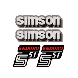 Simson S51 Enduro Sticker Set White Grey Premium DDR