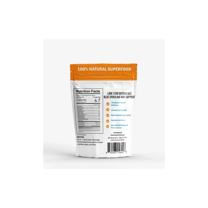 Lone Star Botanicals Polvo Espirulina Azul Orgánico 2.12 Oz