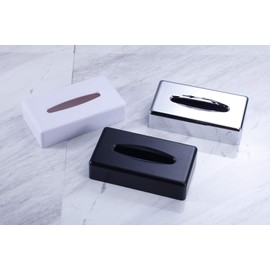 VINN DUNN OBLONG Tissue Dispenser Chrome, Rectangle Facial Tissue Box Holder Kleenex Flat Napkin Dispenser for Bathroom Vanity Countertops (Chrome silver)